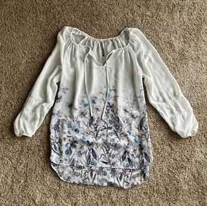 Shear long sleeve blouse